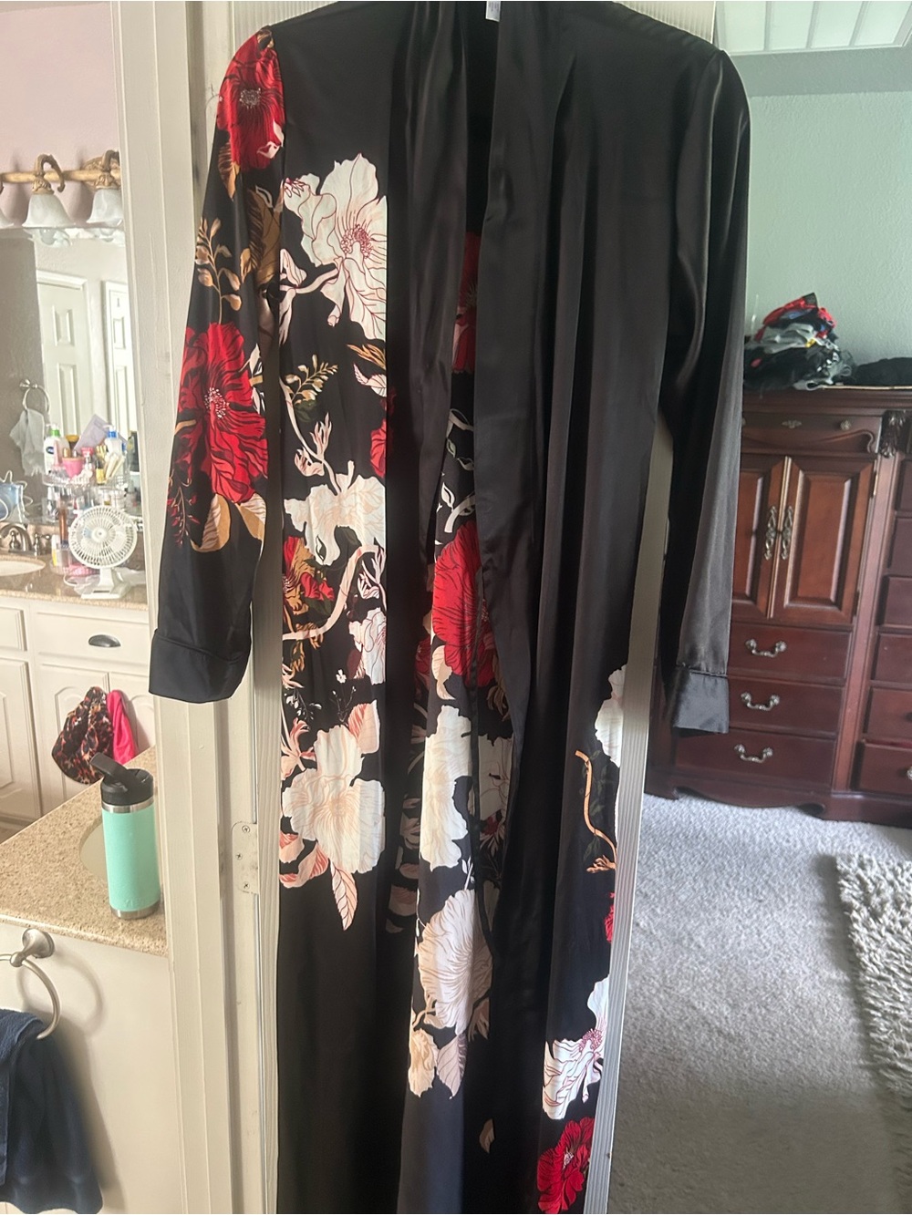 stars above Black Satin Robe